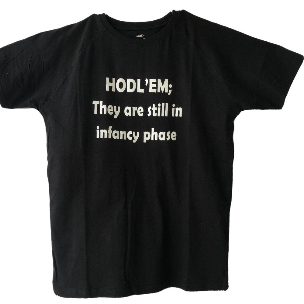 Raglan T Shirt Short Sleeve 100% Cotton HODL'EM; They are still in infancy phase